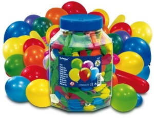 Luftballon-Mega-Pack: Luftballons in Thekendose, verschiedene Farben und Größen, 500 Stück - 1