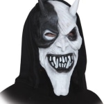 Maske: Halloween-Maske, Teufel, schwarz-weiß - 1