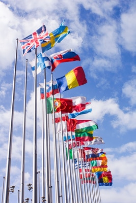 Auf einer Party zum Europatag könnten beispielsweise die Länderflaggen der EU-Mitgliedsstaaten als Papierfähnchen dekorativ in Szene gesetzt werden