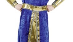 Ägypter-Kostüm: Gewand mit Kleid, Gürtel, Kopfbedeckung und Armstulpen - 1
