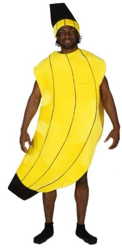 Bananen-Kostüm: Bananen-Overall mit Kopfbedeckung, Einheitsgröße - 1