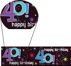 Banner-Bordüre: Schriftzug „Happy Birthday“ und „40“, 360 cm x 13 cm - 1