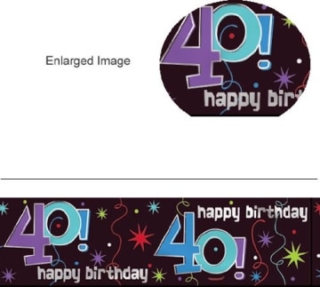Banner-Bordüre: Schriftzug „Happy Birthday“ und „40“, 360 cm x 13 cm - 2