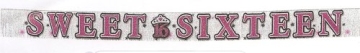 Banner-Girlande mit Schriftzug „Sweet Sixteen“, 240 cm lang - 1