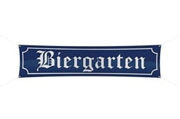 Banner: Schild „Biergarten“, mit Metallösen und Faden, 180 x 40 cm - 1