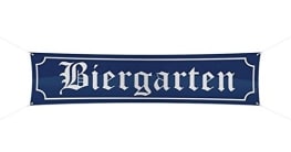 Banner: Schild „Biergarten“, mit Metallösen und Faden, 180 x 40 cm - 1