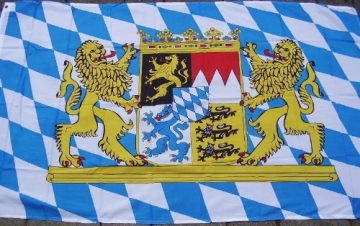 Bayern-Fahne: blau-weiße-Rauten, Wappen, 90 x 150 cm - 1