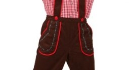 Bayern-Hose: Latzhose, wadenlang, braun - 1