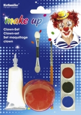 Clown-Set: Schminke, verschiedene Farben, Clownnase - 1