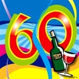 Cocktail-Servietten, „Birthday Swirl“, Zahl 60, 25 x 25 cm, 20er-Pack - 1