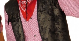 Cowboy-Kostüm: Herren-Weste, Lederoptik - 1