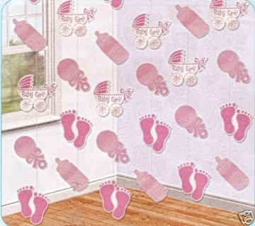 Deckenhänger, „Baby Girl“, rosa, 210 cm, 6er-Pack - 1