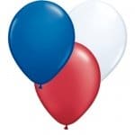 Deko Australien 30 Luftballons je 10x rot, weiß und blau ca. 28 cm Latexballon und ein Aufblasventil - 1