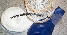 Deko-Set: Heißluftballon inkl. 2 Ballons, Netz und Gondel, Gesamtlänge 20 cm - 1