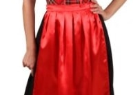 Dirndl „Äva“, Kleid mit Schürze, schwarz-rot, verschiedene Größen - 1