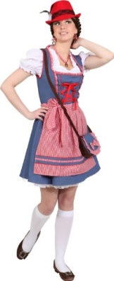 Dirndl: Dirndl-Kombination „Bäbe“, Kleid, Bluse und Schürze, Jeansoptik, verschiedene Größen - 1