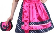 Dirndl: Dirndl-Kombination „Fanny“, Kleid, Bluse und Schürze, blau-pink, gepunktet - 1