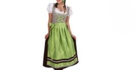 Dirndl: Dirndl-Kombination „Roserl“, Kleid, Bluse und Schürze, grün-braun - 1