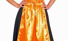 Dirndl „Traudl“ orange-schwarz : Kleid und Schürze - 1