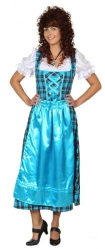 Dirndl türkis-kariert mit Schürze - 1