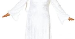 Dreiteiliges Engel-Set: weiß-goldenes Kleid, Flügel, Heiligenschein - 1