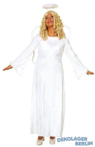 Dreiteiliges Engel-Set: weiß-goldenes Kleid, Flügel, Heiligenschein - 1