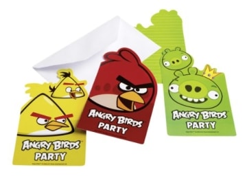 Einladungskarten, Motiv „Angry Birds“, 6 Stück - 1
