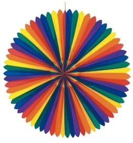 Fächer: Dekofächer, Regenbogenfarben, 120 cm - 1