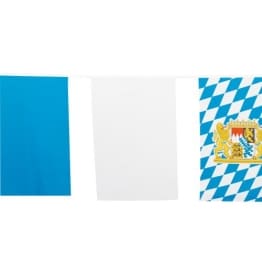 Fahnenkette: hellblau, weiß und Bayern-Fahne, 10 Meter, wetterfest - 1
