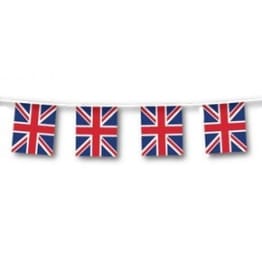 Flaggenkette, 12 Großbritannien-Flaggen, 3 Meter, Kunststoff - 1