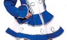 Funkenkostüm blau-weiß mit Silberborte - 1