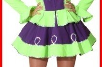 Funkenkostüm neongrün-lila mit Silberborte - 1