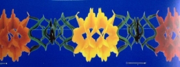 Girlande: Papiergirlande mit Blütenform, 20 cm Durchmesser, 4 m Länge - 1