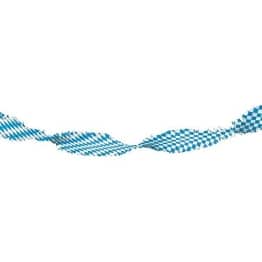 Girlande: Papiergirlande, verdreht, blau-weiße Rauten, fransig, 6 m Länge - 1