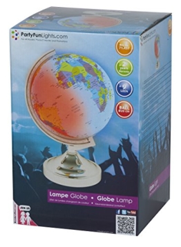 Globus: Weltkugel, beleuchtet, Farbwechsel-LEDs, 20 cm Durchmesser, 31 cm Höhe - 1
