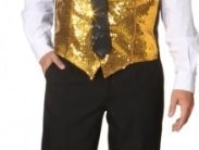 goldene Paillettenweste für Herren - 1