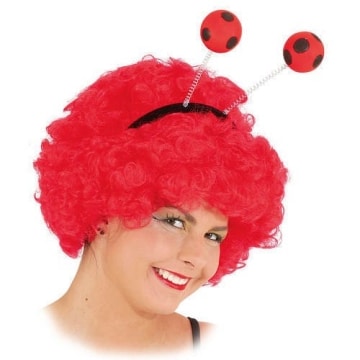 Haarreif: Käfer-Haarreif, rote Fühler mit großen Bommeln - 1