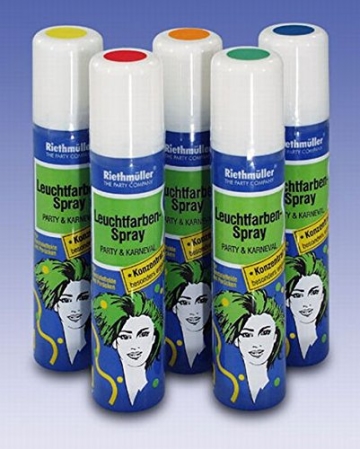 Haarspray: Leuchtfarben-Haarspray, grün fluoreszierend, 100 ml - 1