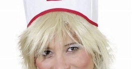 Haube: Krankenschwester-Haube, weiß, rotes Kreuz - 1
