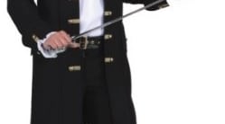 Herrenjacke schwarz de Luxe für Piraten - 1