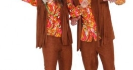 Hippie Weste braun mit Fransen - 1