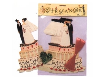 Hochzeitsgirlande: Brautpaar auf Torte, 4 m - 1