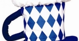 Hut: Bayerischer Bierkrug blau/weiss als Kopfbedeckung - 1