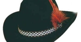Hut: Cowboy-Hut, mit Feder, schwarz, Kopfweite 59 - 1