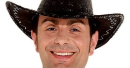 Hut: Cowboyhut, Pailletten, schwarz - 1