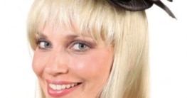 Hut: Mini-Hut „Sina“, mit Blume, schwarz - 1