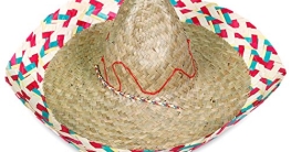 Hut: Sombrero, Stroh, bunter Rand - 1