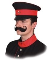 Hut: Uniformmütze, schwarz-rot - 1