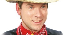 Hut: Westernhut aus Stroh, mit Lederband - 1