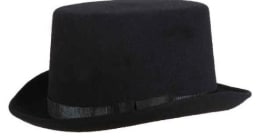 Hut: Zylinder, mit Ripsband als Hutband, schwarz, 11 cm Höhe, Kopfweite 57 - 1